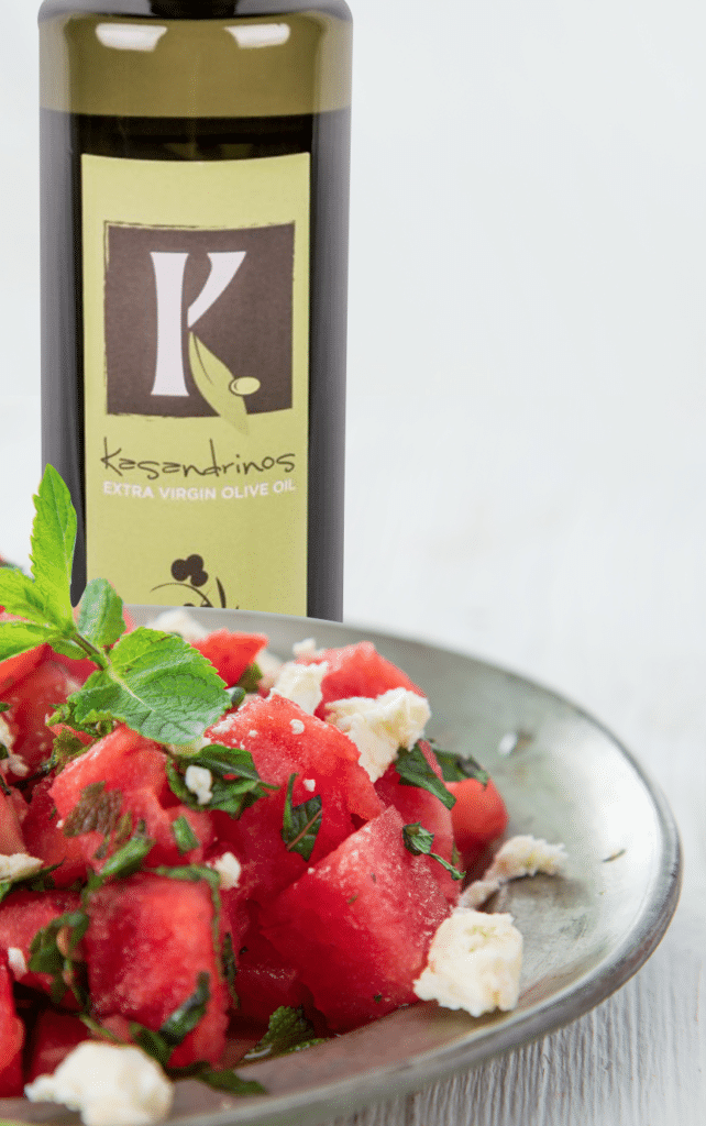 Watermelon Mint and Feta Salad featuring Kasandrinos Extra Virgin Olive Oil