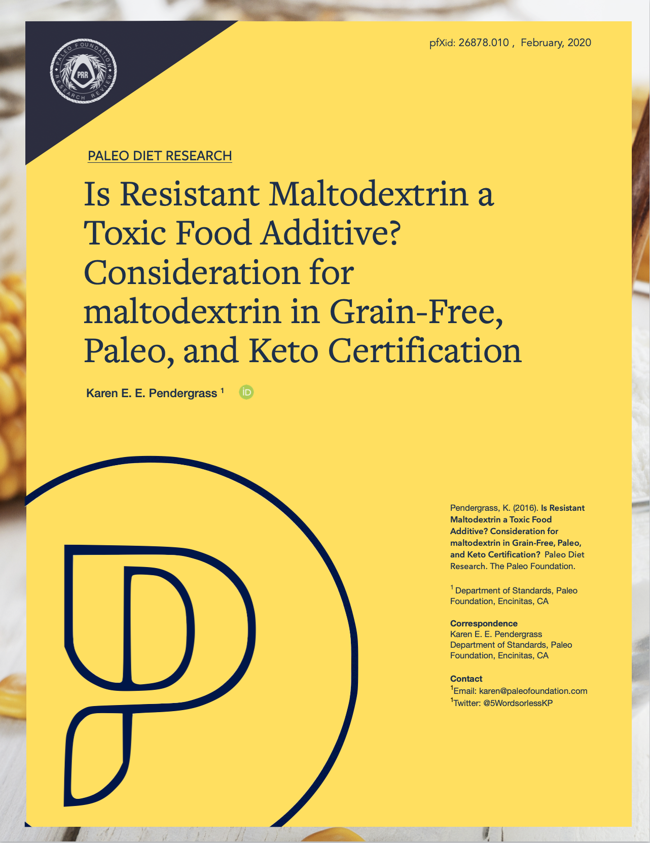 Is Resistant Maltodextrin a Toxic Food Additive