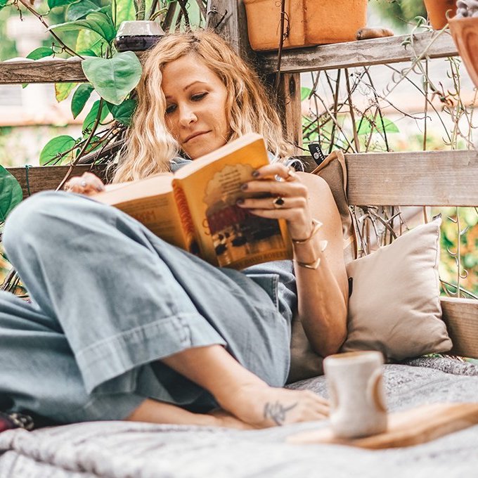 Reading a book